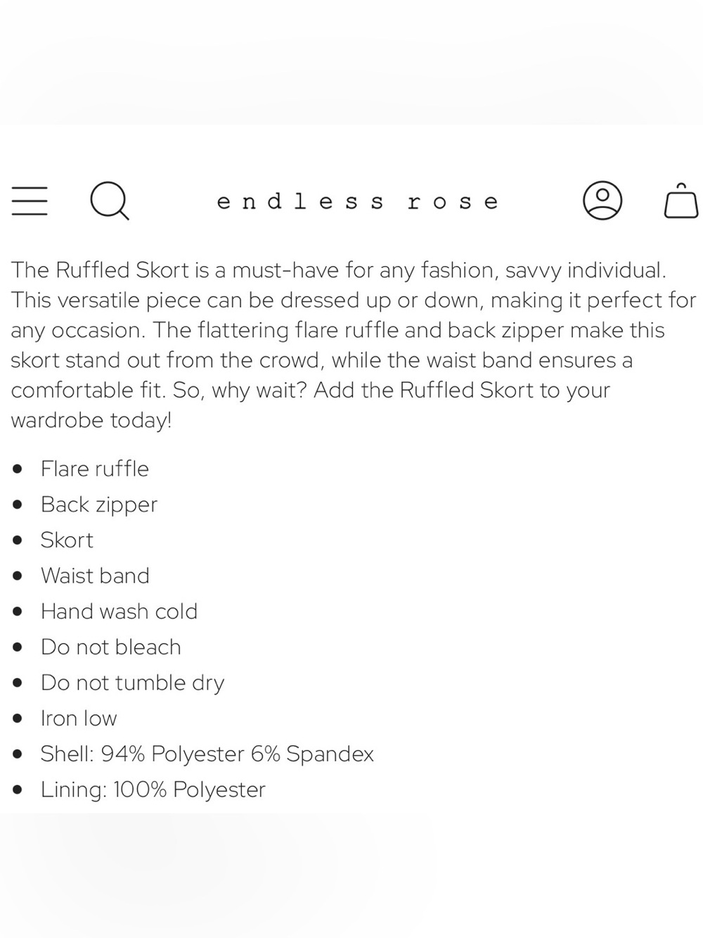 Endless Rose Layered Ruffle Skort - Show Stopper! - Picture 7 of 7